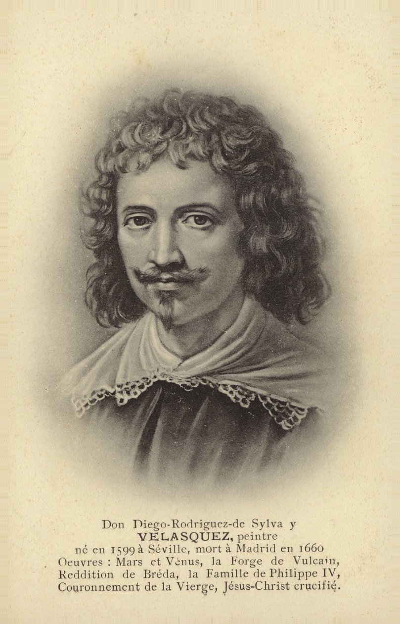 Diego Velasquez, španělský malíř (litografie) od French School
