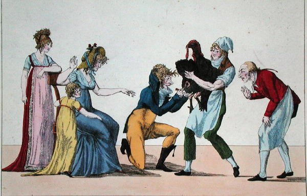 Dindonnade or The Rival of the Vaccine, cca 1800 (barevná rytina) od French School