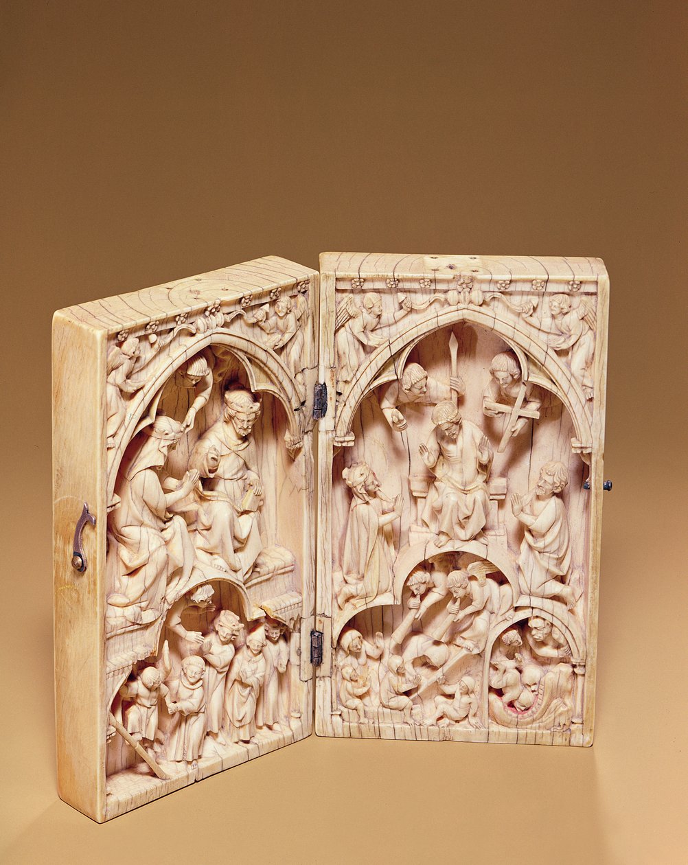 Diptych s korunovací Panny Marie a Posledním soudem, asi 1260-70 od French School
