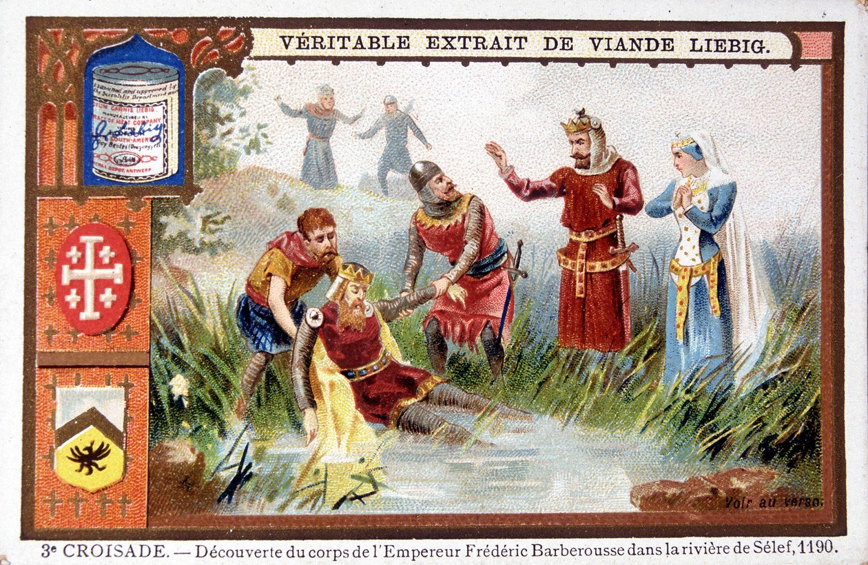 Objev těla Frédérica Barberousse v řece Selef od French School
