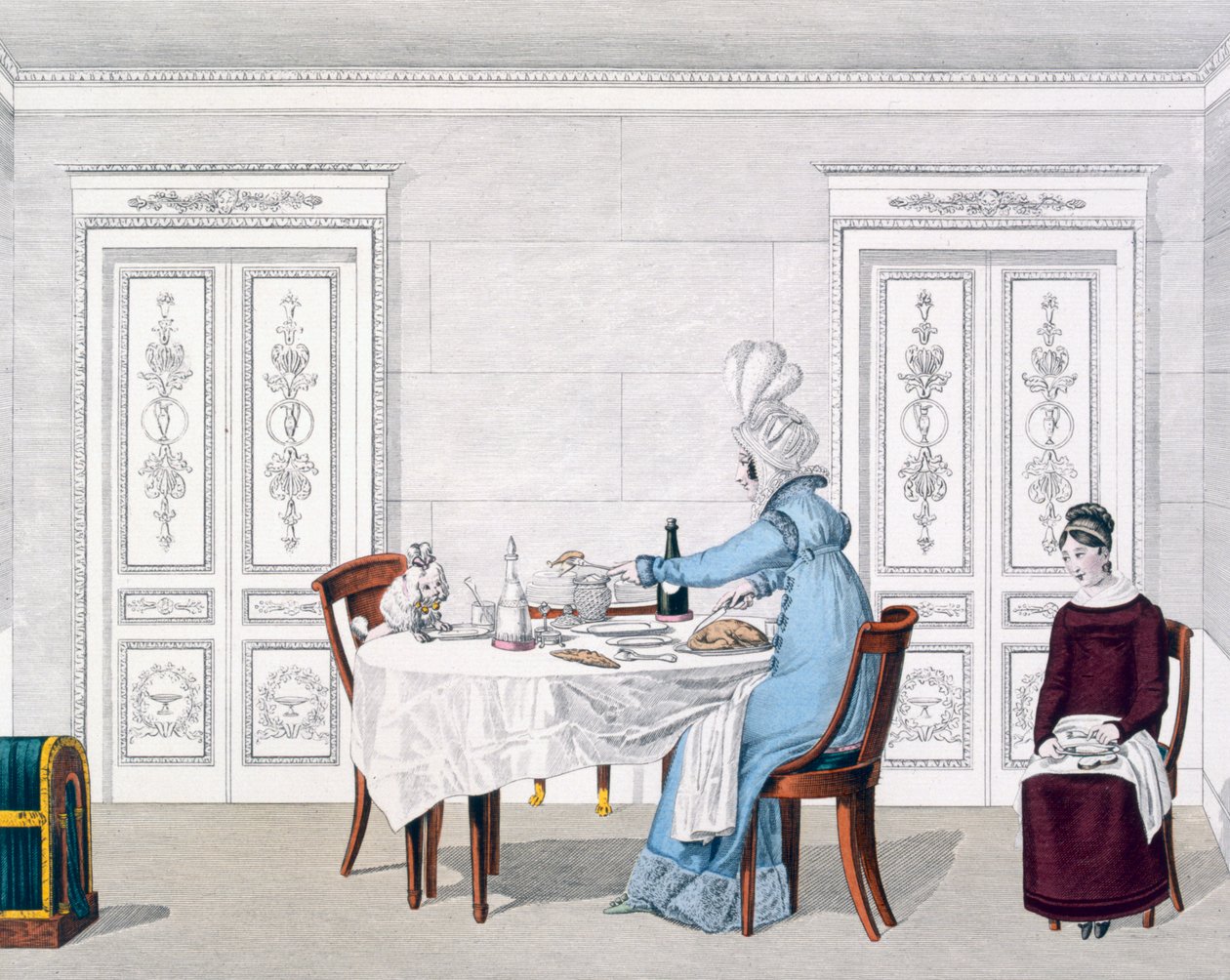 Dog Mania, talíř 106 z Le Bon Genre, 1818 od French School