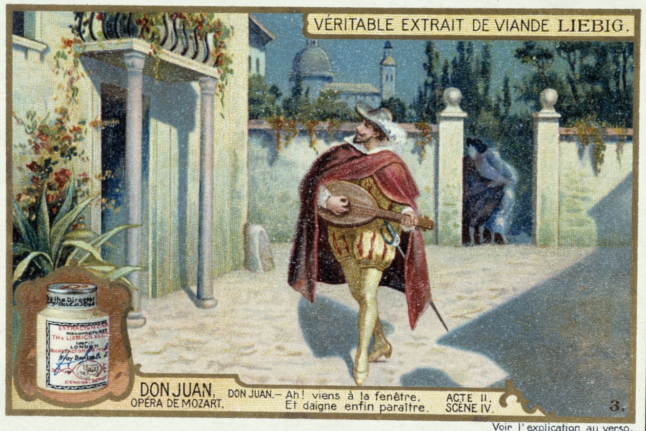 Don Juan: Akt II, Scéna IV, Serenáda od Dona Juana - chromo Liebig od French School