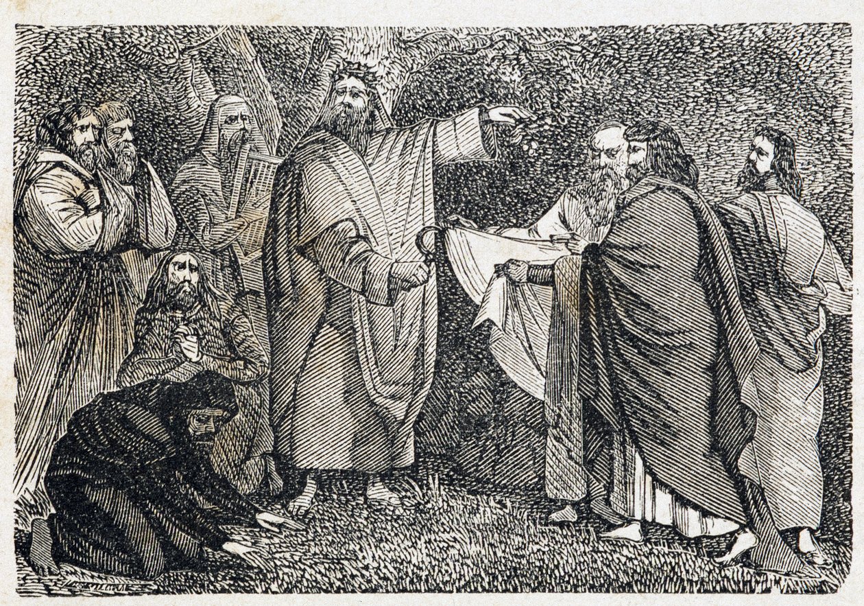 Druidové trhající jmelí - v "Paříži v průběhu staletí" od French School