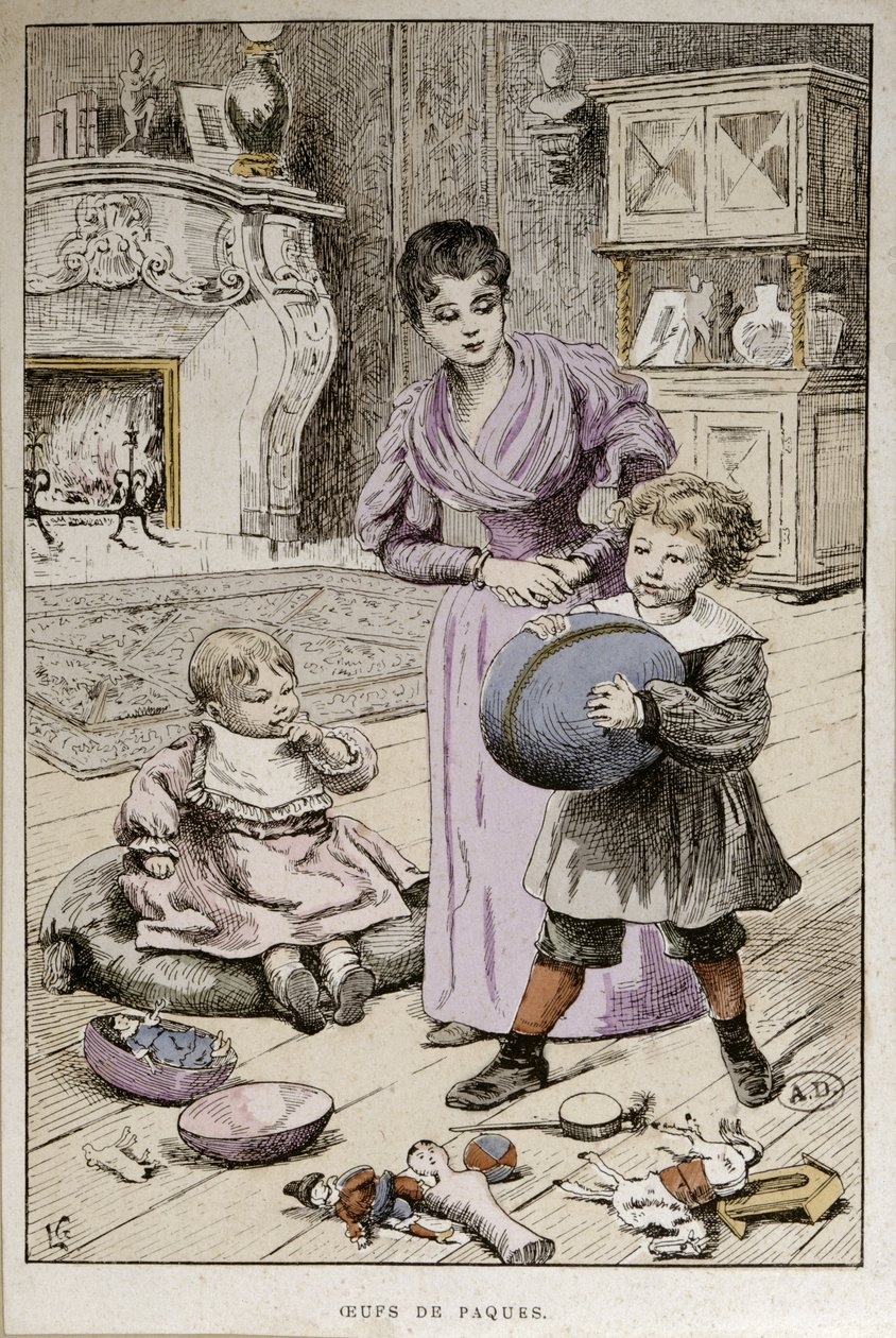 Easter Eggs, c.1890 (barevná rytina) od French School