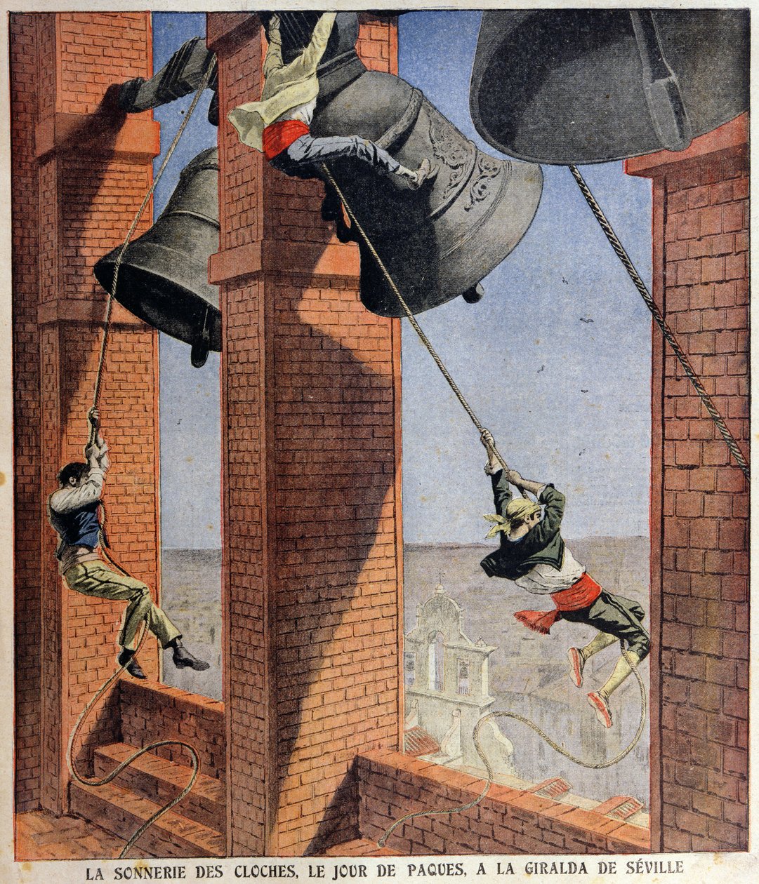 Velikonoční zvon na Giraldě v Seville, obálka pro Le Petit Journal, 19. dubna 1908 od French School