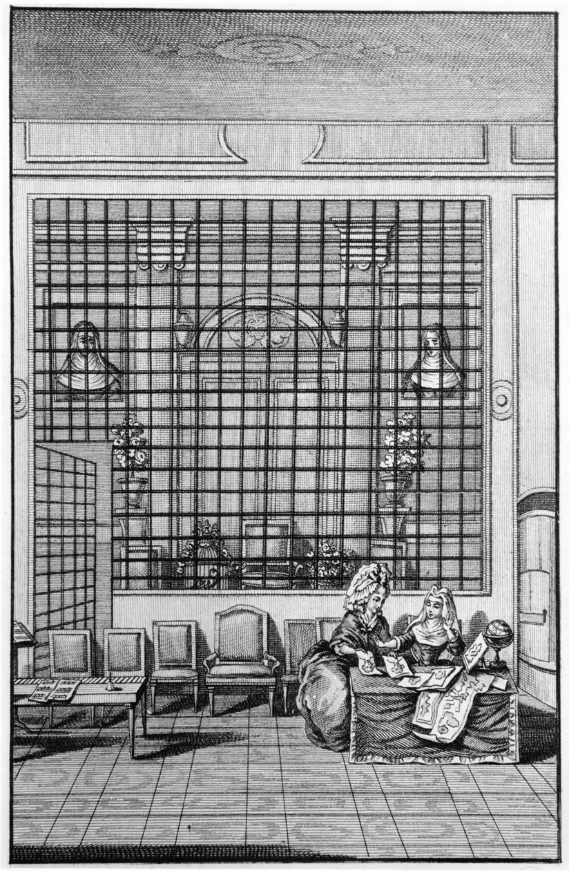 Výchova jeptišek v klášteře, 2. polovina 18. století od French School