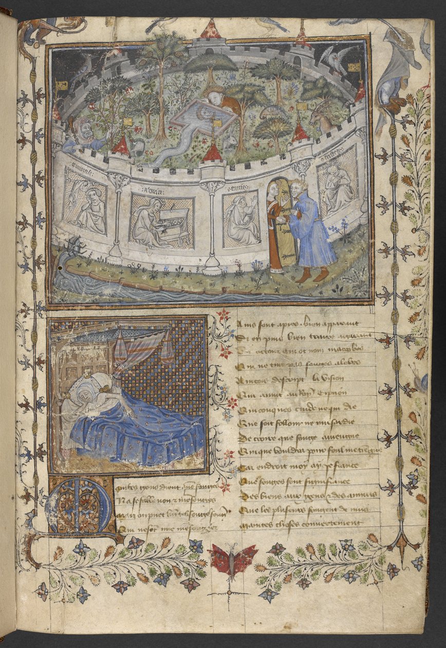 Egerton MS 1069 f.001r The Walled Garden, ilustrace z 