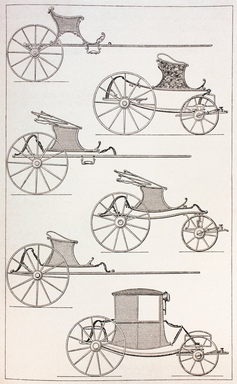 Lehké francouzské kočáry z osmnáctého století, 1875 od French School