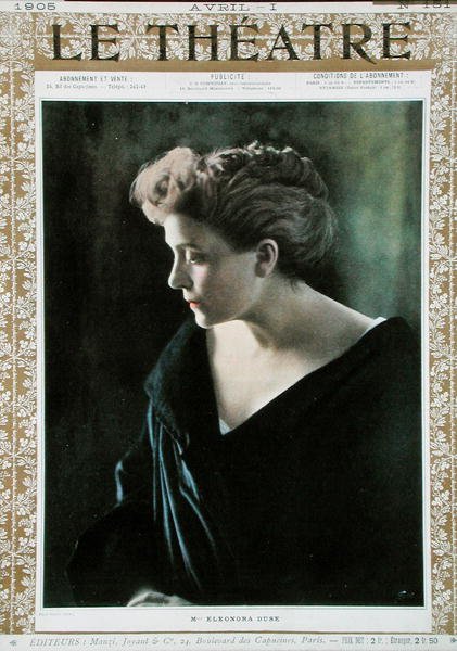 Eleonora Duse (1858-1924), ilustrace na obálce časopisu Le Theatre od French School
