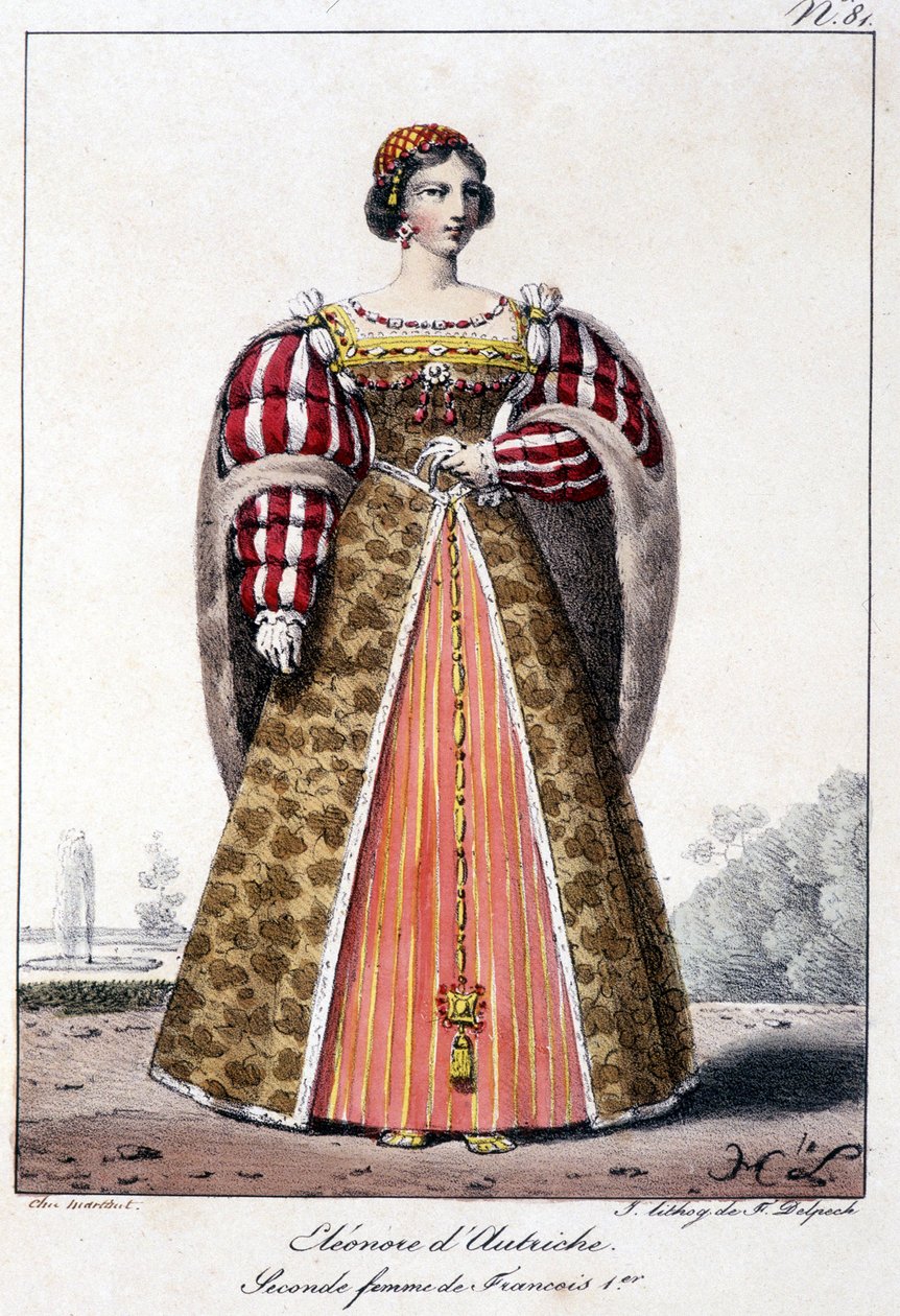 Eleonora Rakouská (1498/1558), infantka Španělska, manželka portugalského krále Manoela a druhá manželka Francoise I., krále Francie. od French School