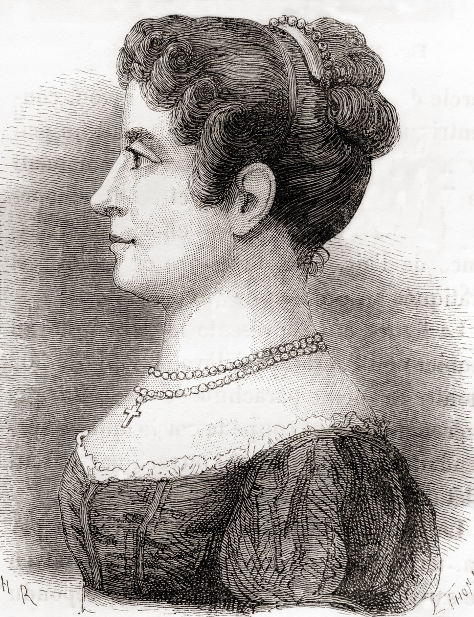 Élisa Garnerin, z knihy "Les Merveilles de la Science", vydané kolem roku 1870 (litografie) od French School