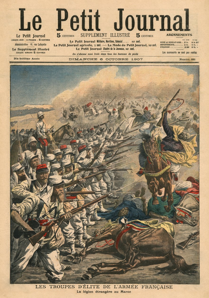 Elitní jednotky francouzské armády, Francouzská cizinecká legie v Maroku, ilustrace z 