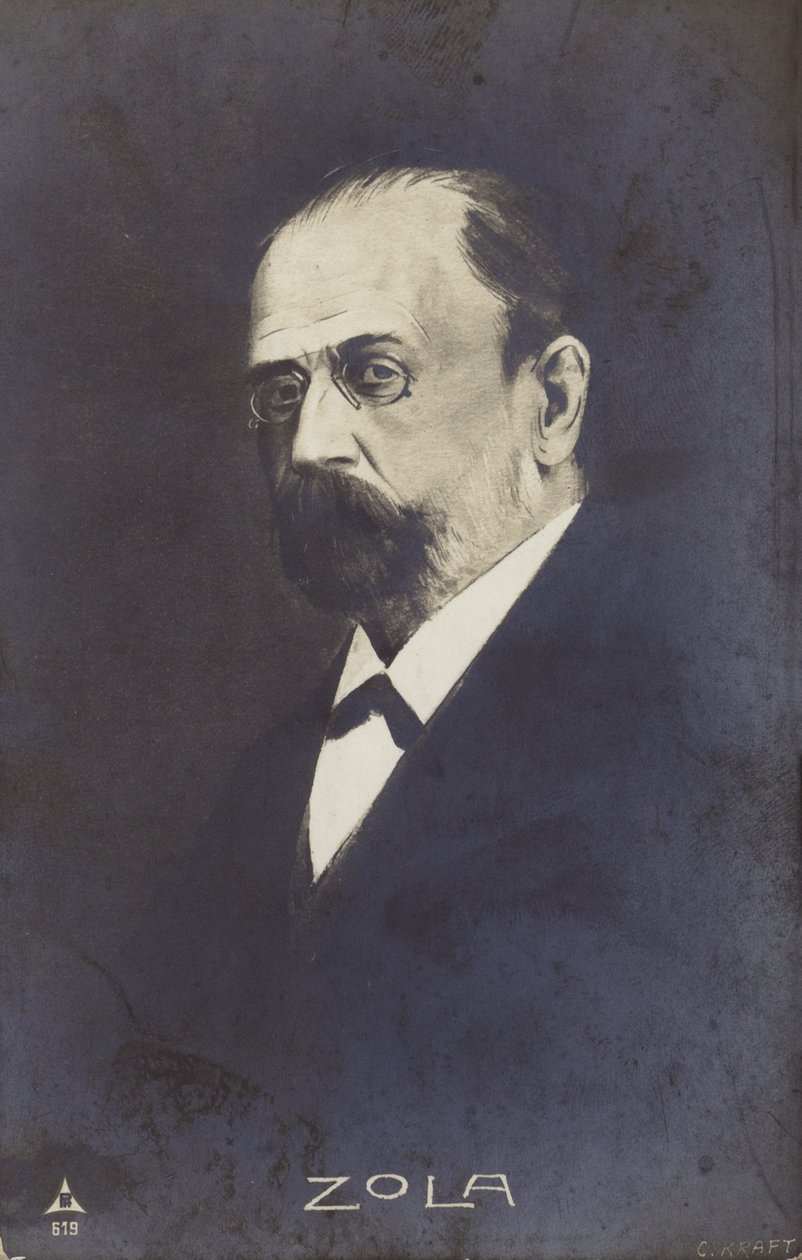 Emile Zola (1840-1902), francouzský spisovatel, novinář a dramatik (litografie) od French School