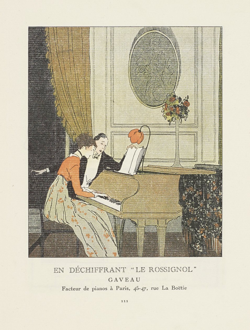 "Dešifrování "Le Rossignol," reklama z La Gazette du Bon Ton, hospoda. 1914 od French School