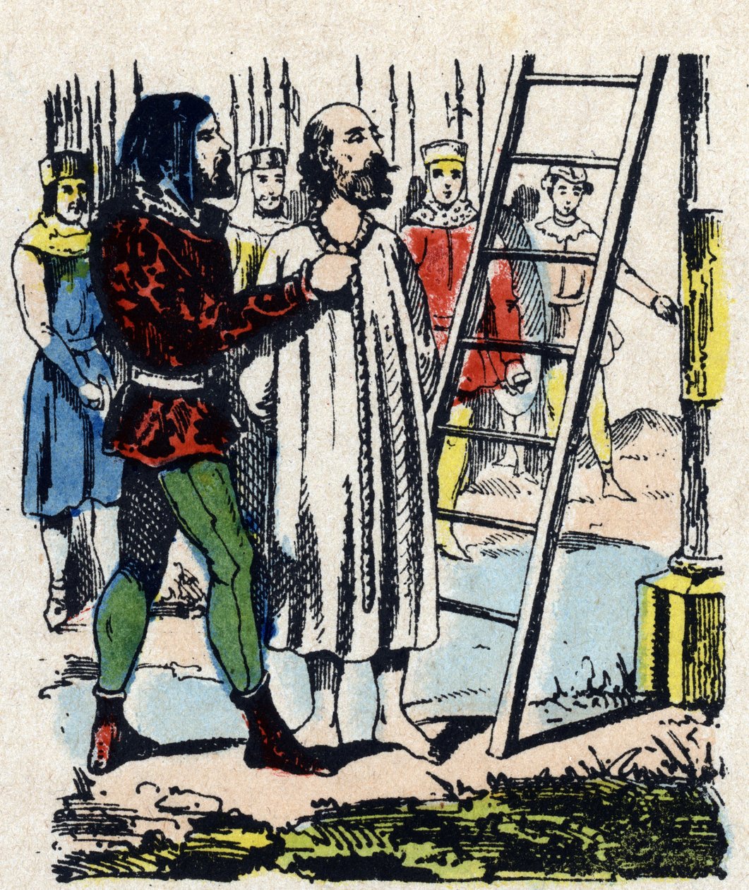 Enguerrand de Marigny (1260-1315) odsouzen komisí znovu sjednocenou ve Vincennes, byl oběšen v montfauconském gibetu měl eriger - Když Philippe IV zemře, jeho neoblíbený ministr, Enguerrand de Marigny, je obviněn (nespravedlivě) z různých zločinů včetně ko od French School
