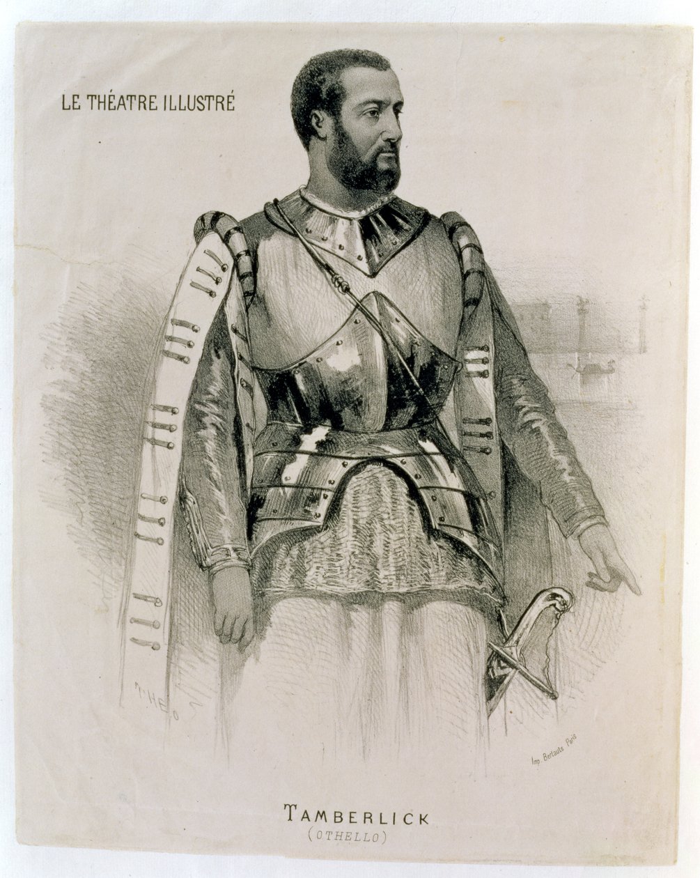 Enrico Tamberlick jako Othello z The Illustrated Theatre od French School