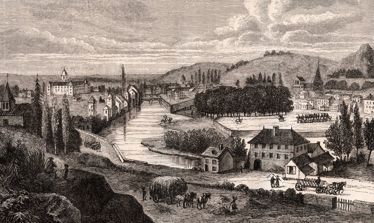 Epinal - Lorraine - rytina v „La France illustrée: geografie, historie, statistická správa“ od V.A. Malt-Brown. 1884 od French School