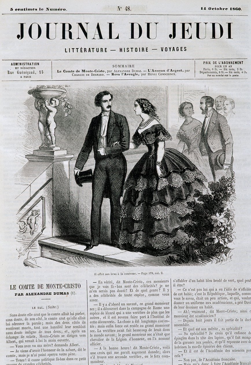 Epizoda románové série Hrabě Monte Cristo (Monte Cristo) - v „“Le Journal du Jeudi““ ze 14.10.1860 od French School