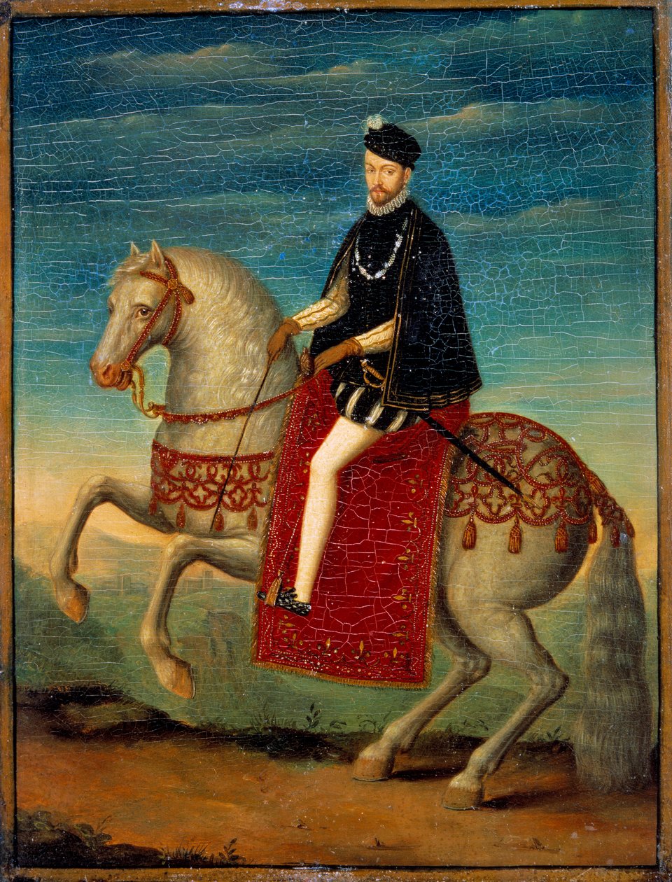 Jezdecký portrét Karla IX. (1550 - 1574). Anonymní obraz francouzské školy od French School