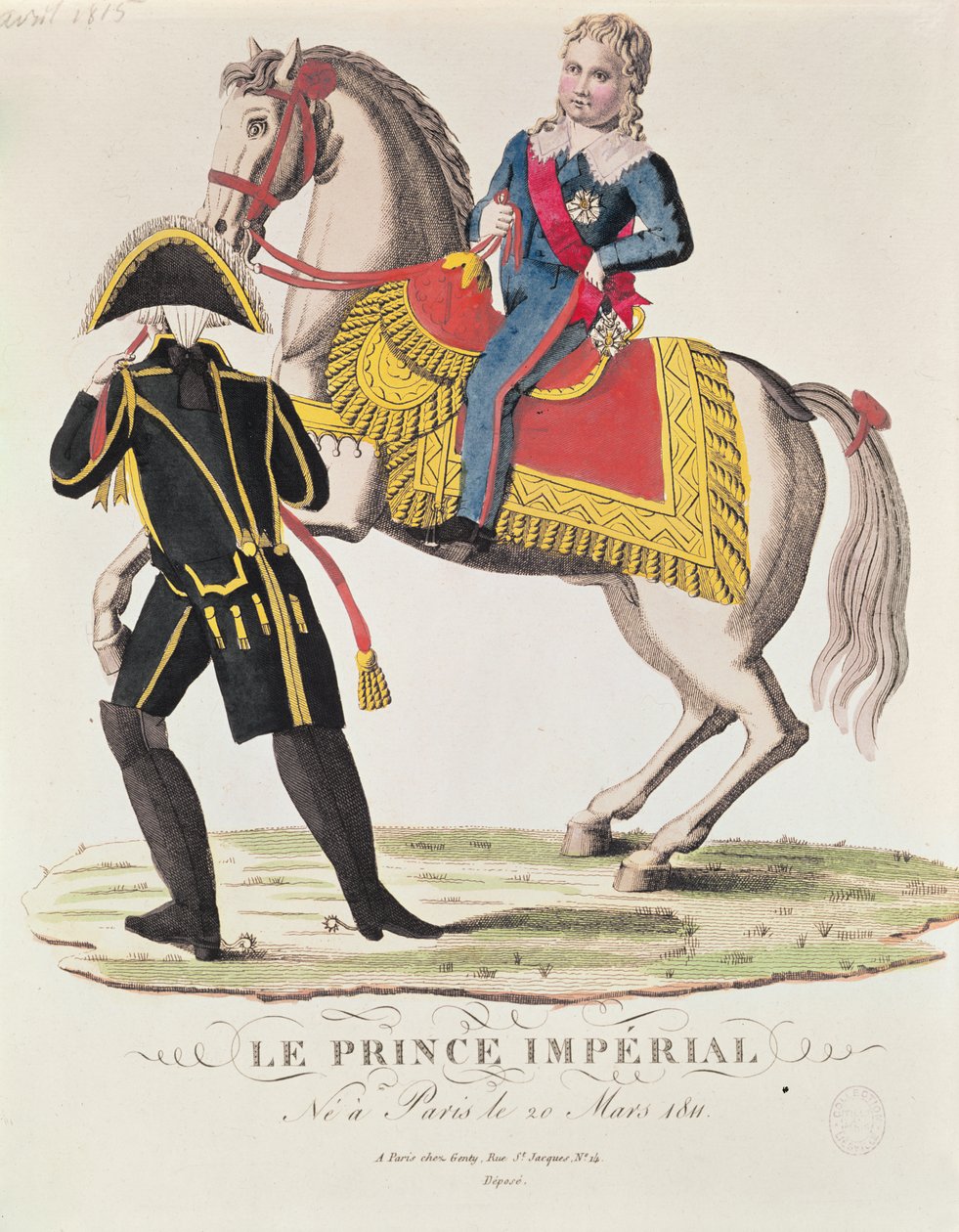 Jezdecký portrét Napoleona II. (1811-32) římského krále, duben 1815 od French School