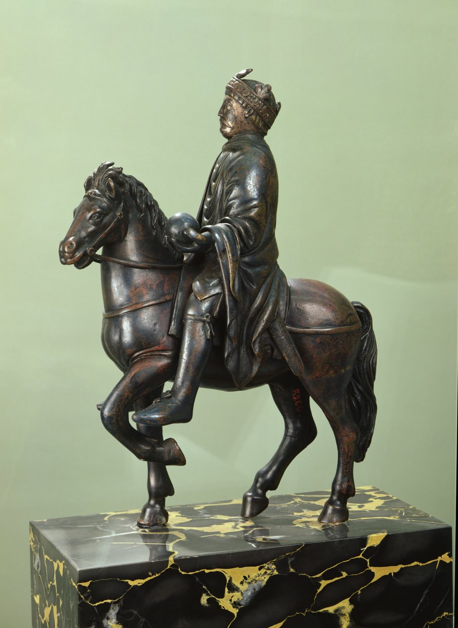 Jezdecká socha Karla Velikého (742-814) (bronz) (viz také 152998) od French School