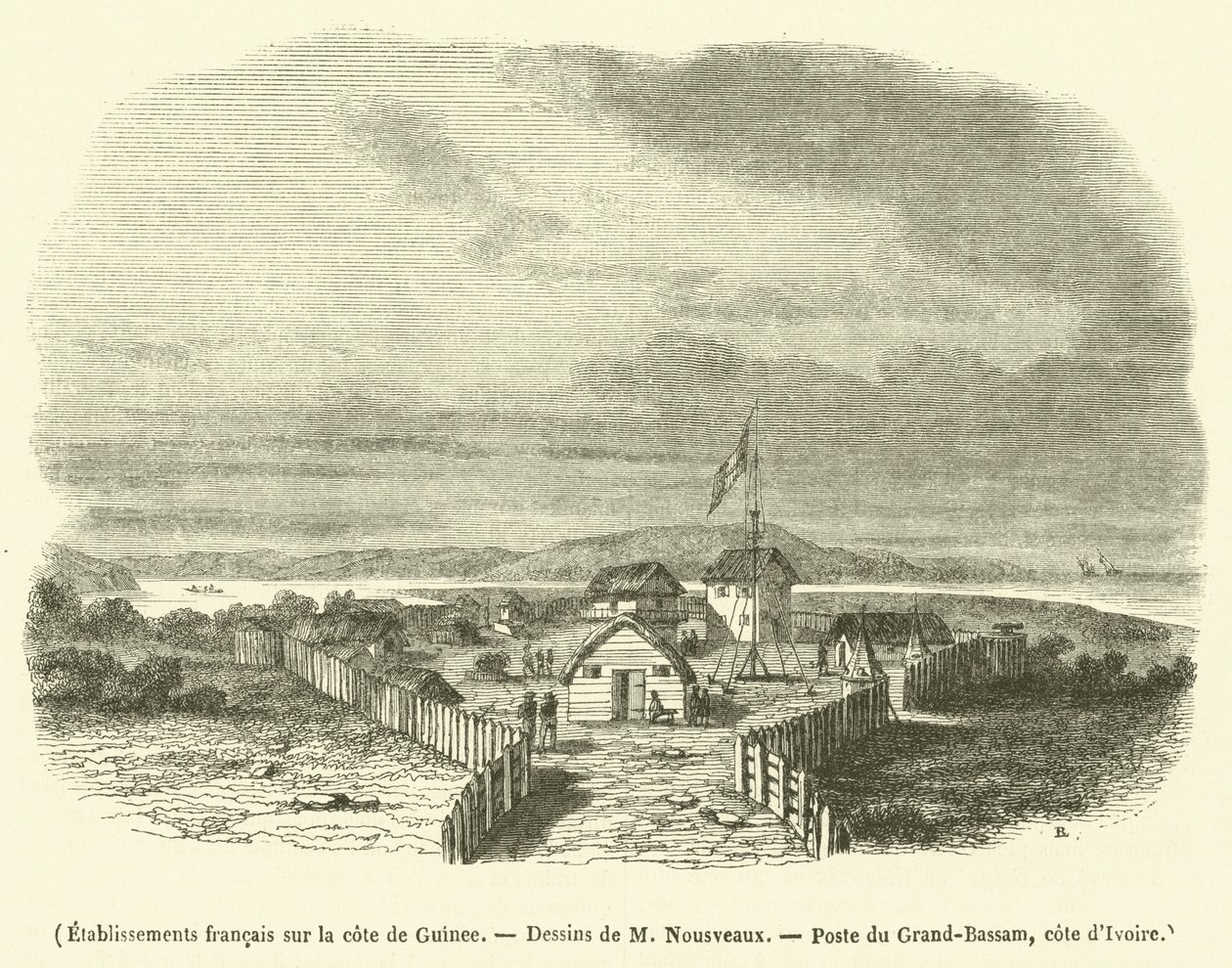 Francouzské podniky na guinejském pobřeží (rytina) od French School