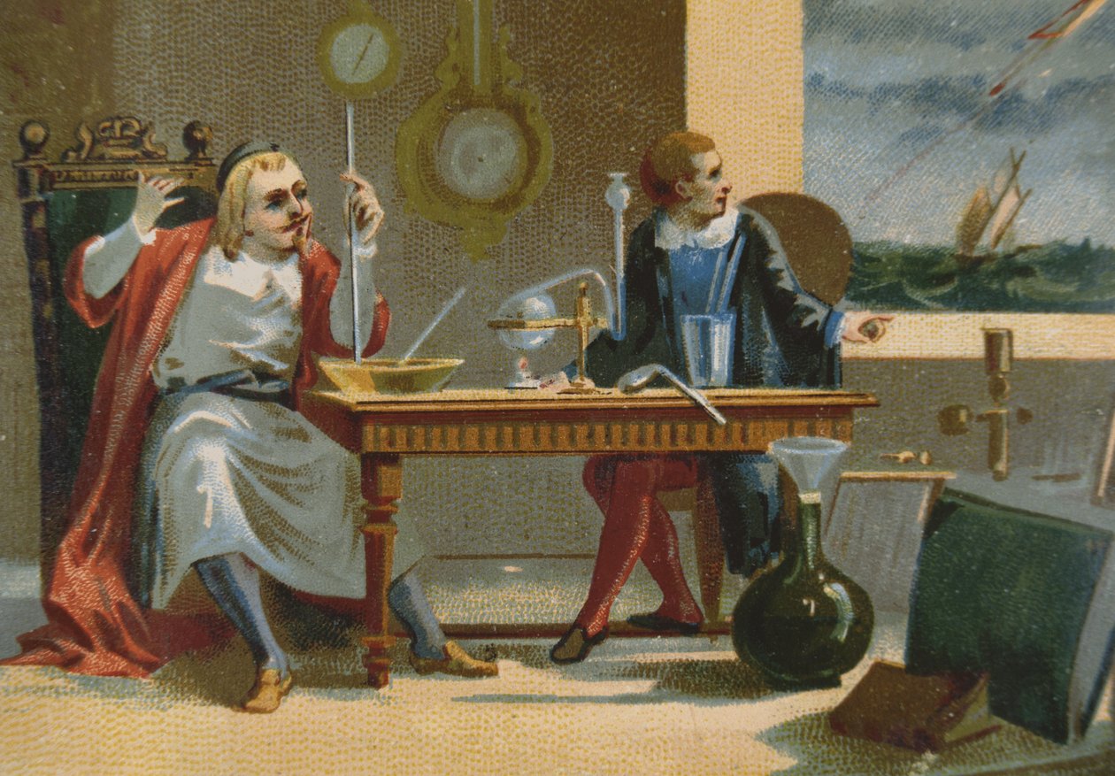 Evangelista Torricelli (1608-47), vynálezce teploměru a barometru od French School