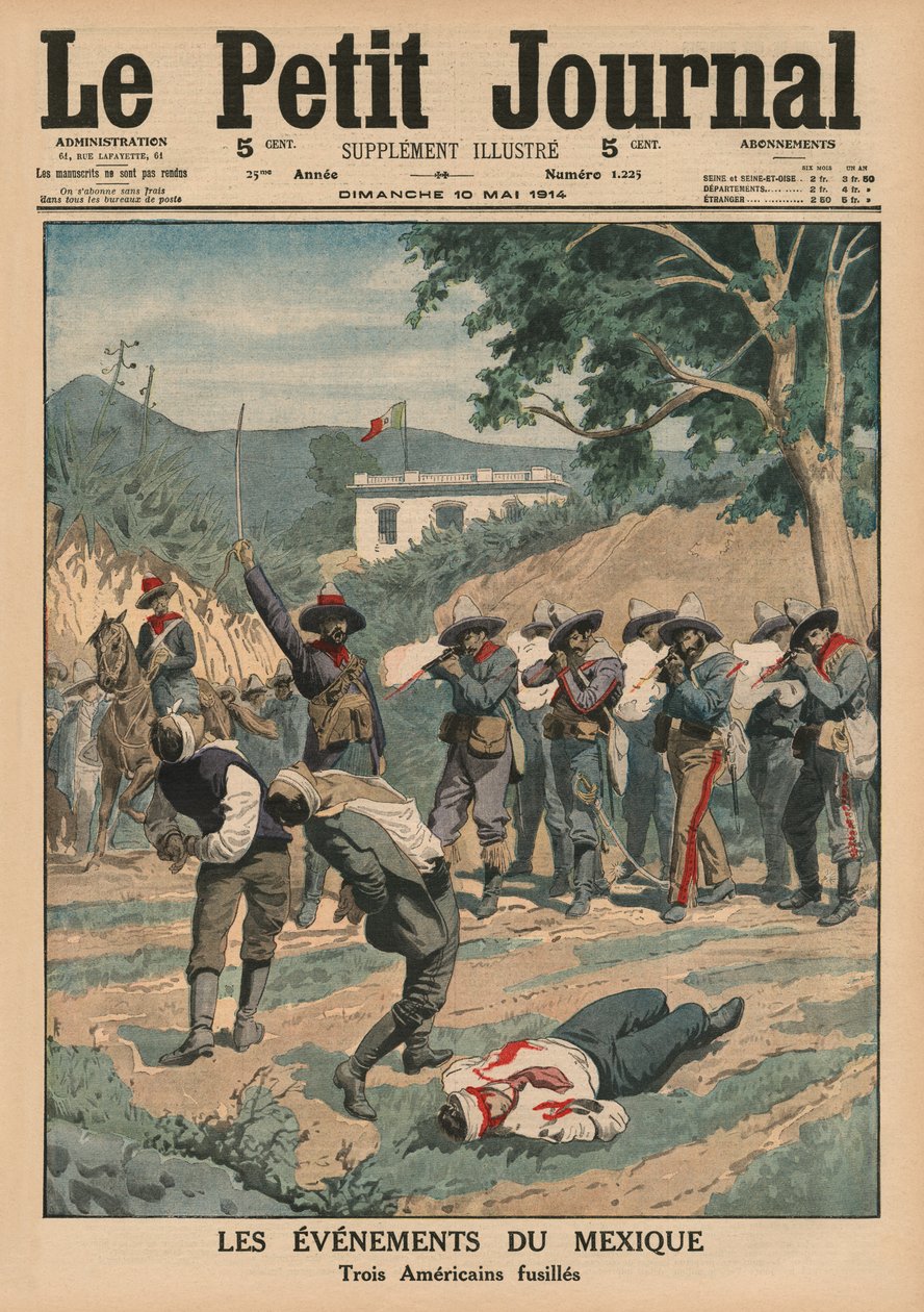Události v Mexiku, střelba na tři Američany, ilustrace přední obálky z 