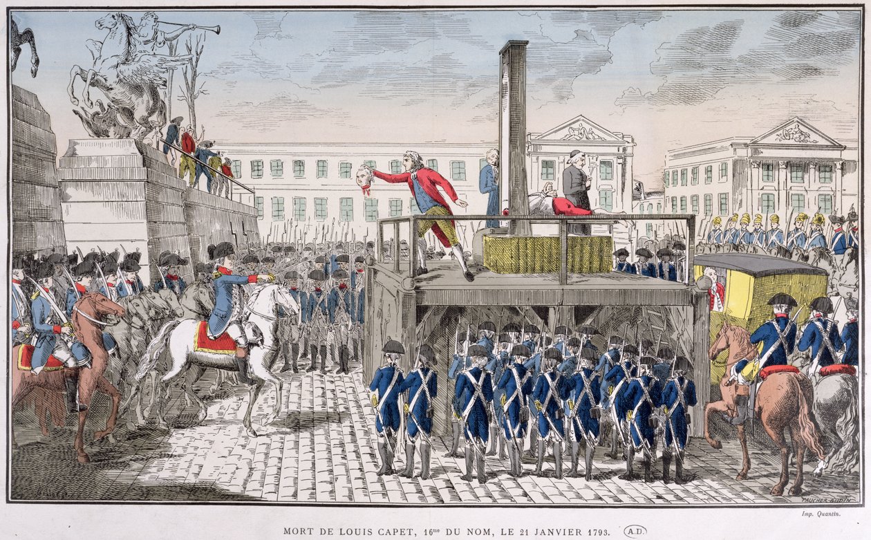 Poprava Ludvíka XVI. (1754-93) 21. ledna 1793 od French School