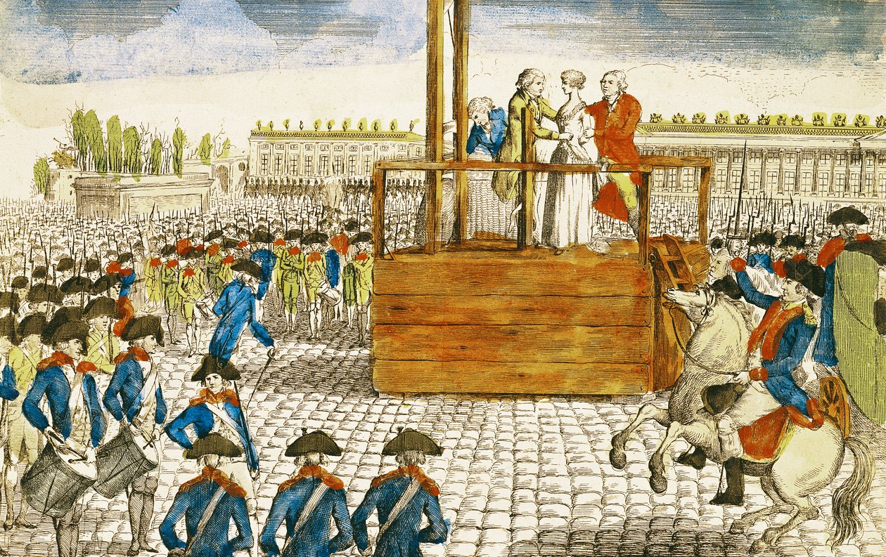 Poprava Marie-Antoinetty (1755-93) na Place de la Revolution, 16. října 1793 od French School