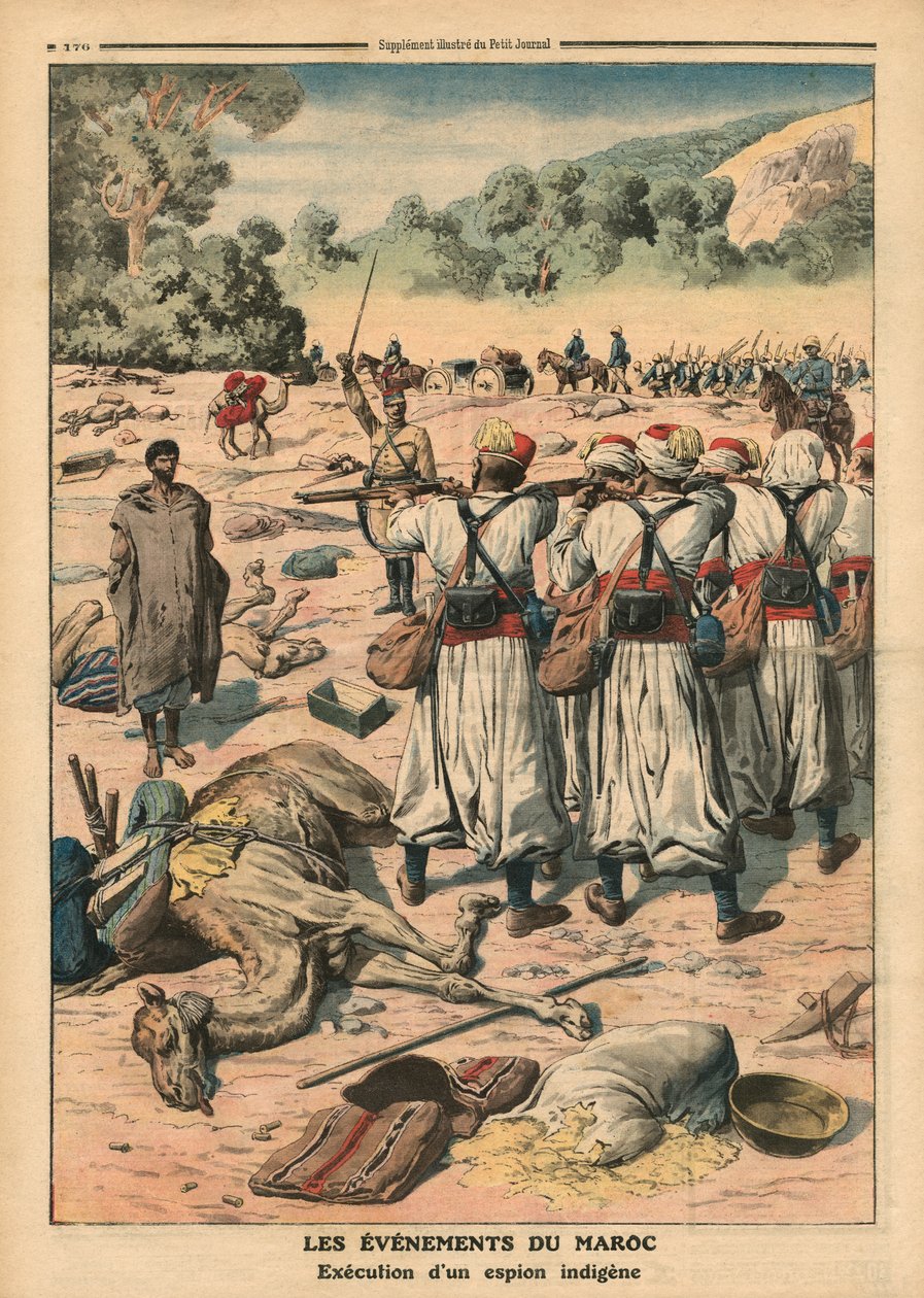 Poprava marockého špióna, ilustrace z 