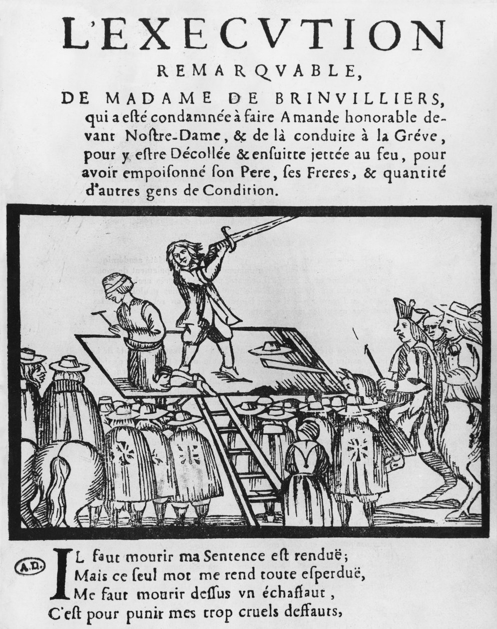 Poprava markýzy de Brinvilliers, 1676 od French School
