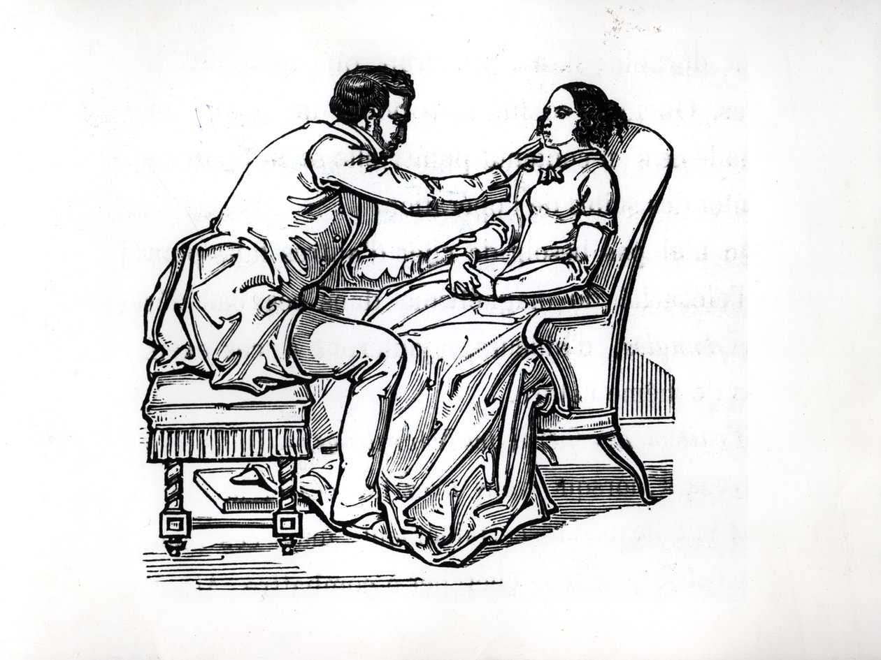 Experiment ve zvířecím magnetismu Franz Anton Mesmer (1734-1815) v roce 1784 od French School