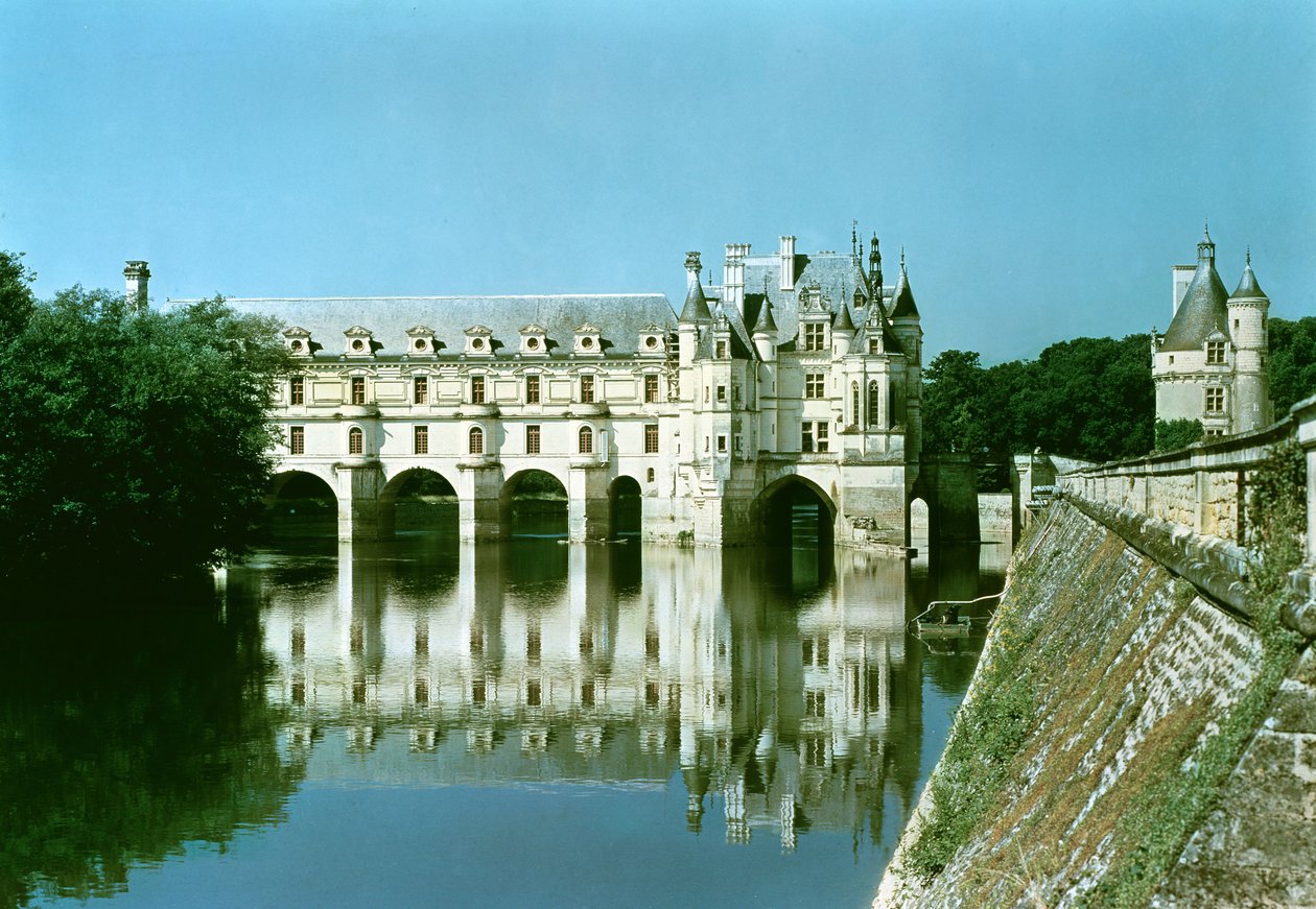 Vnější pohled na Donjon, Chateau de Bohier a Grande Galerie od východu od French School