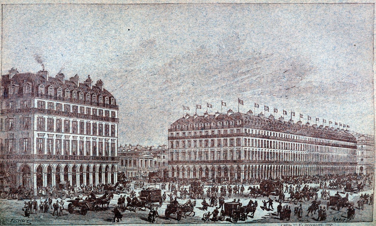 Vnější pohled na obchodní domy Louvre od French School