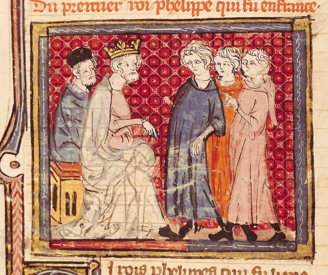 F.204v Král Filip I. (1053-1108), Grandes Chroniques de France, 1375-79 od French School