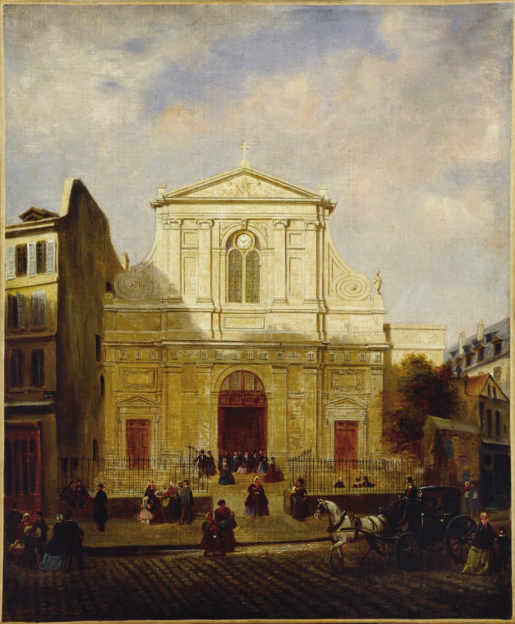 Fasáda kostela Blancs-Manteaux od French School