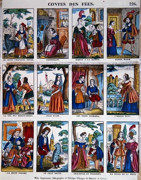 Pohádkové příběhy, cca 1840 (barevná litografie) od French School