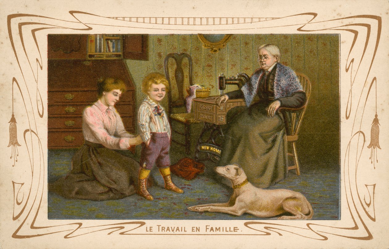 Práce s rodinou (chromolit) od French School