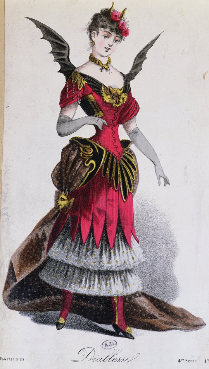 Maškarní kostým pro ďábla, z LArt du Travestissement od Leona Saluta, 1885 od French School