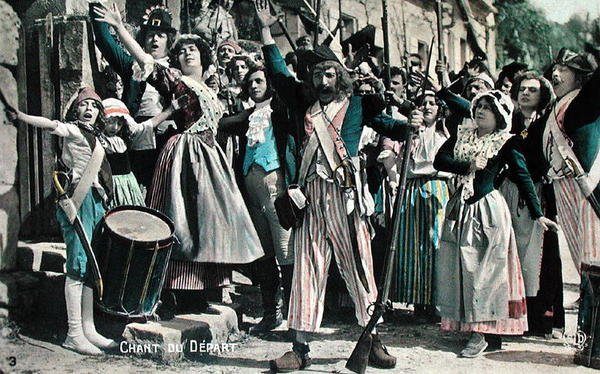 Farewell Song (úryvek z němého filmu), pohlednice z počátku 20. let (barevné lito) od French School