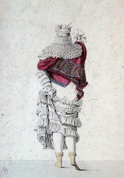 Módní doplňky, deska z knihy "Le Bon Genre", cca 1810 (barevná rytina) od French School