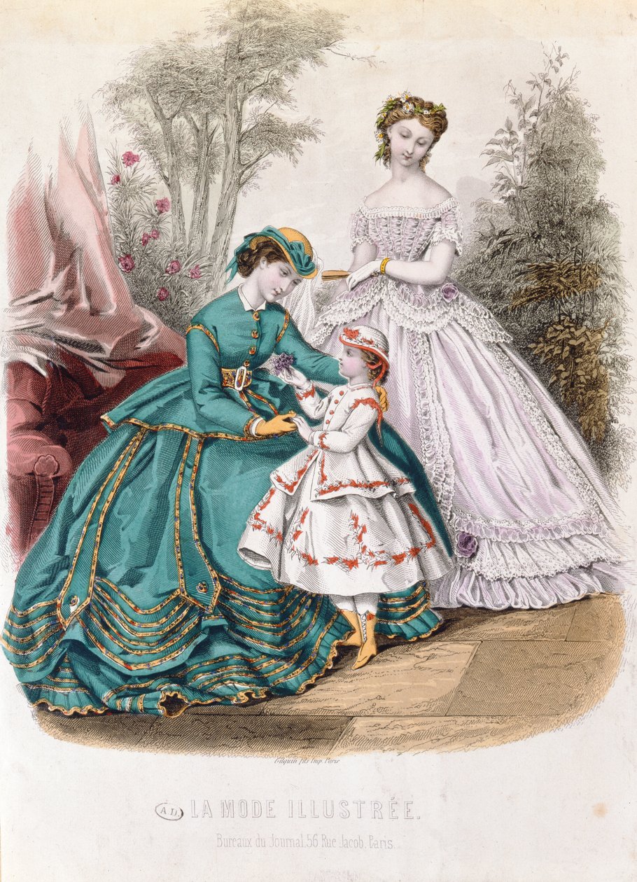 Módní talíř z La Mode Illustree, 1865 od French School