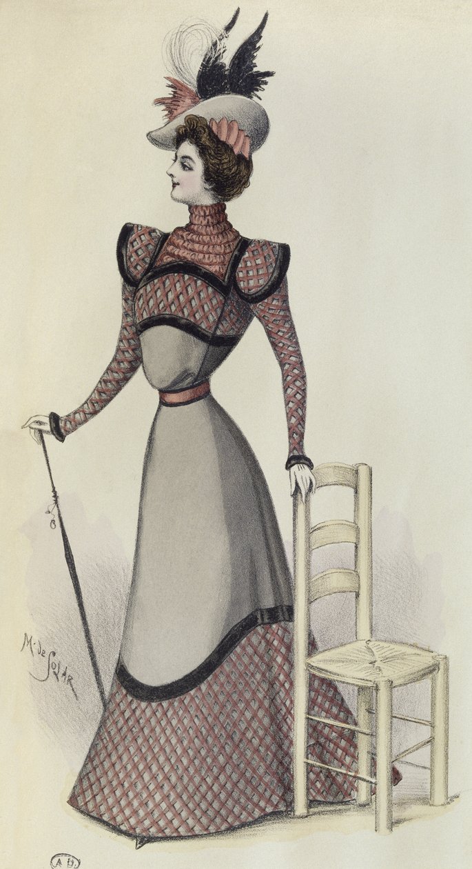 Módní talíř, ilustrace z La Nouvelle Mode, 1897 od French School