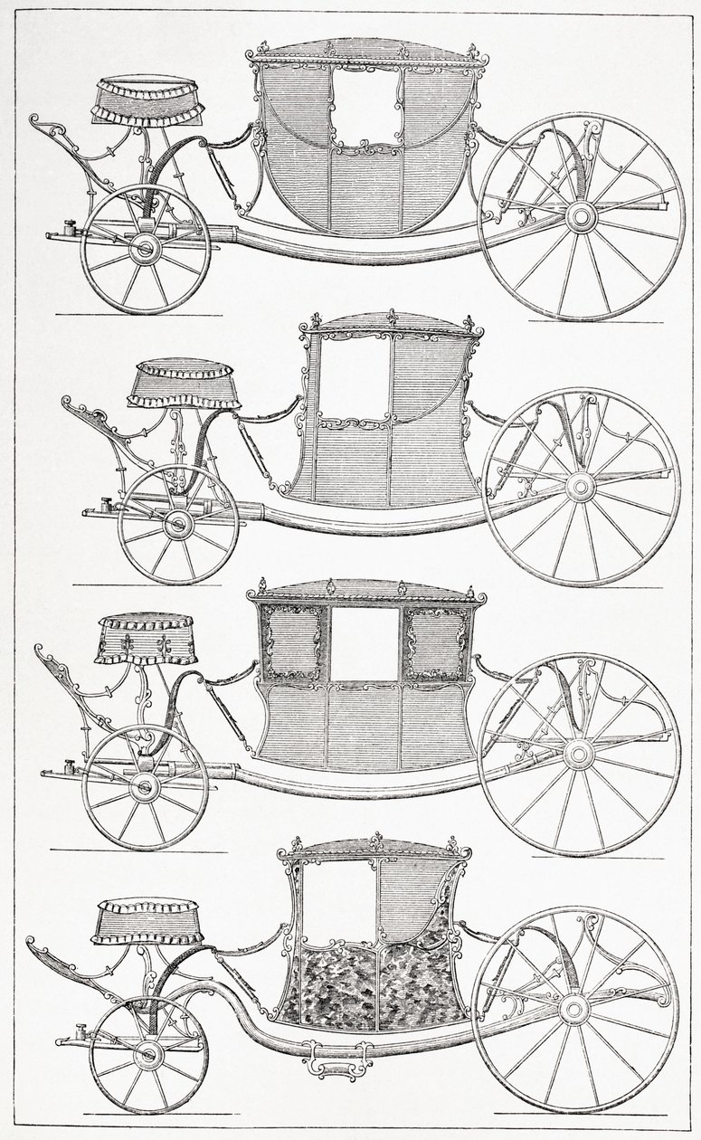 Módní autobusy 18. století, 1875 od French School