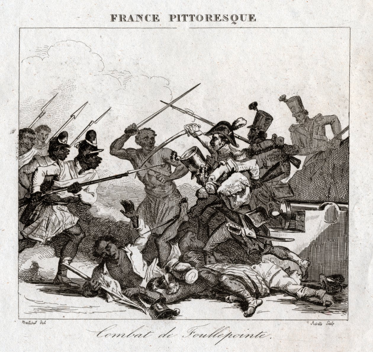 Bojujte na Madagaskaru. (rytina, cca 1850) od French School
