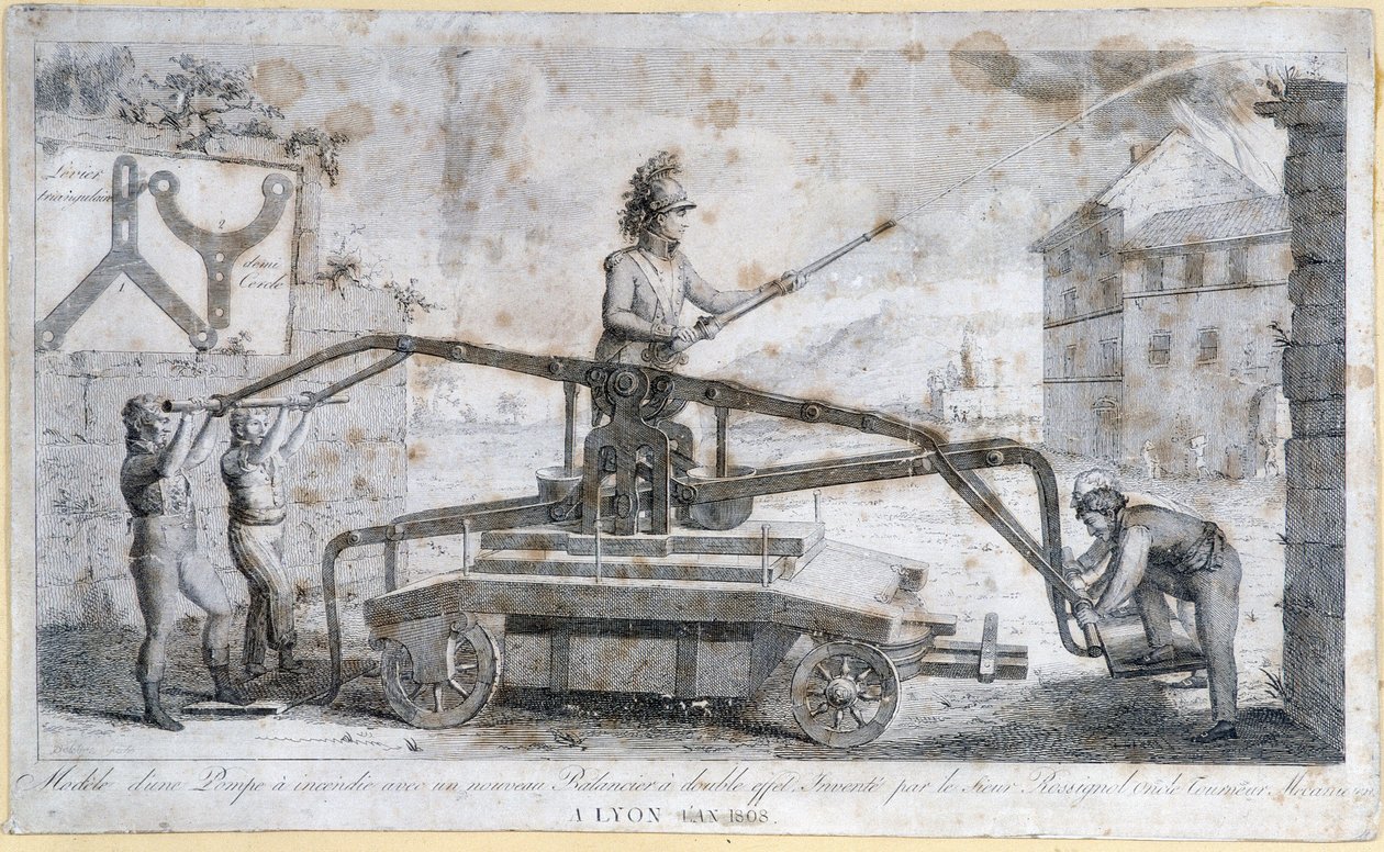 Požární čerpadlo v Lyonu v roce 1808 od French School