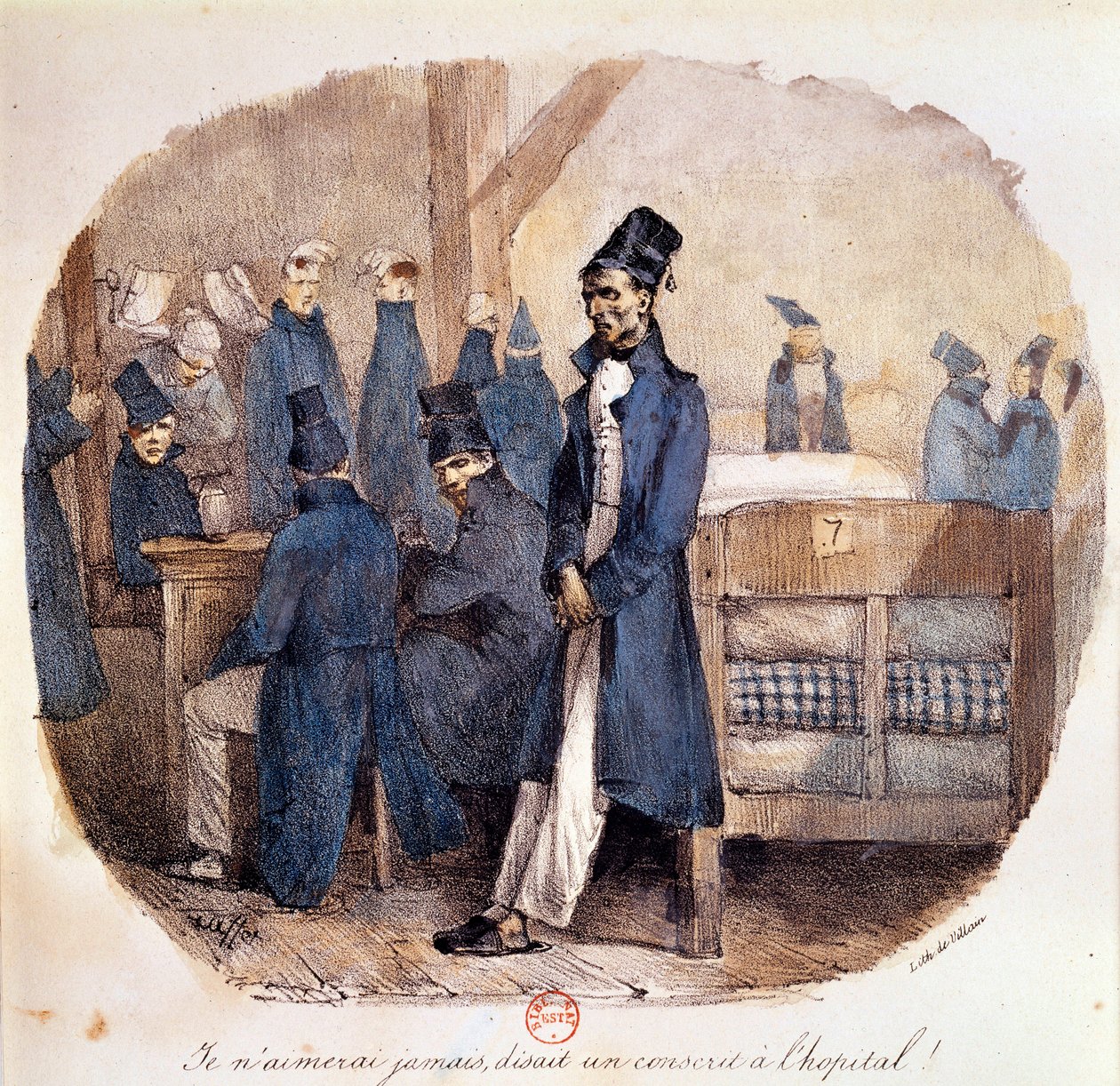 První císařství: "Branci v nemocnici v roce 1809" Paříž, B.N. od French School
