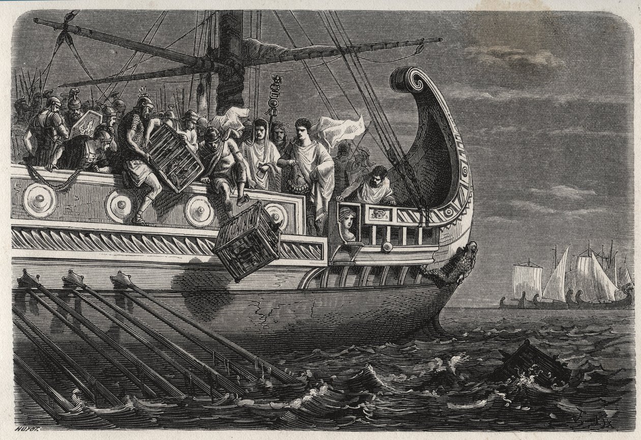 První punská válka - Publius Claudius Appius Pulcher (zemřel kolem roku 240 př. n. l.) před bitvou u Drepanum (249 př. n. l.) dává posvátná kuřata vržena do moře - První punská válka - bitva u Drepany - Publius Claudius Appius Pulcher před bitvou u Drepanu od French School