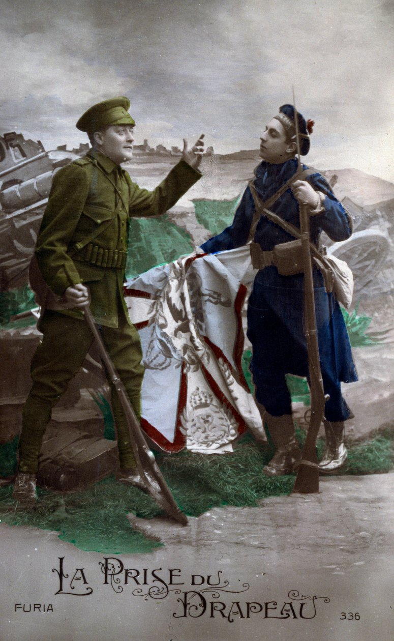 První světová válka: "Vlajka" Pohlednice 1914 (foto) od French School